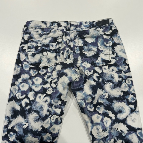 Adriano Goldschmied Legging Jeans 27R Blue white blue abstract floral skinny - Picture 6 of 8
